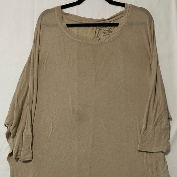 Faded Glory Oversized Beige Tunic Top – 3/4 Sleeve - Picture 1 of 4